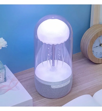 New White Noise LED Jellyfish Aquarium Night Light 7-Color Changing with 4 Light Mode Jellyfish Lamp Bluetooth Speaker