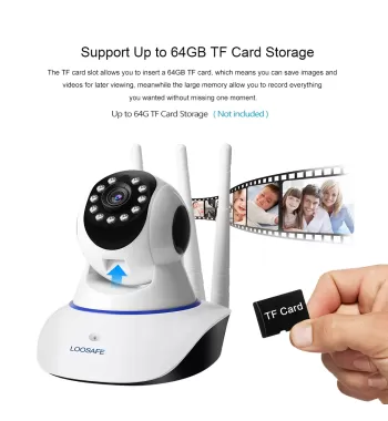 Loosafe 1080P Wireless Automatic Tracking Smart Home Night Vision Cctv Camera System