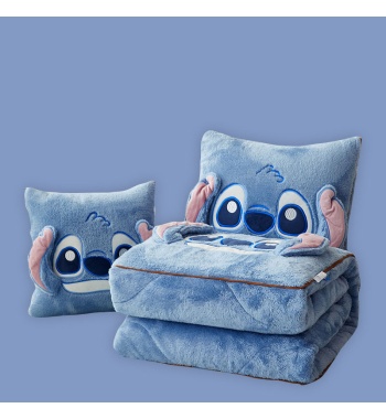 Double sided Arctic fleece pillow with embroidered fabric, dual-use office car nap blanket cushion