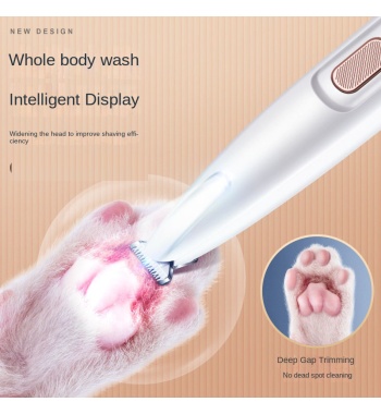 Waterproof Foot Shaving Knife with LED Light, Cat Foot Shaving Special Electric Pusher, Pet Dog Foot Trimmer
