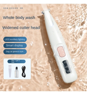 Waterproof Foot Shaving Knife with LED Light, Cat Foot Shaving Special Electric Pusher, Pet Dog Foot Trimmer