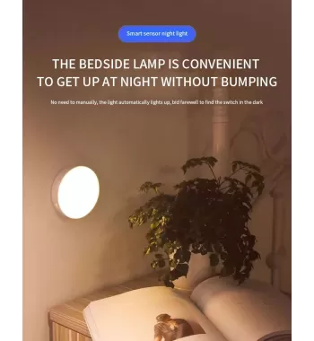USB Charge Motion Sensor Round LED  Energy Saving Cabinet/Wall Night Light