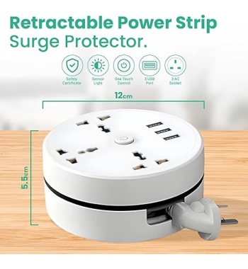 Retractable Multi-Hole Socket With Cable Plug Usb Multi-Function Plug