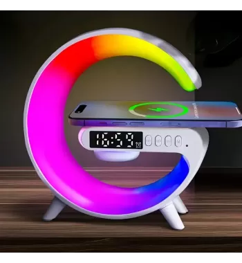 Valentine's Day Gift: Wireless Charger &amp; LED Smart Speaker with Mood Lighting - USB Powered, Fast Charge, Ambient Night Light Feature