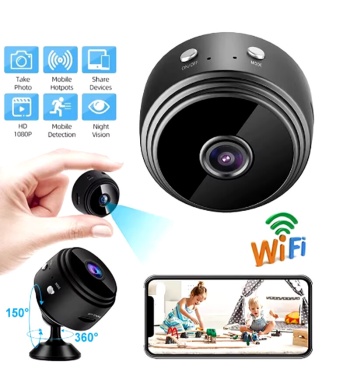 Wistino A9 IP Mini Wifi Wide Angle Surveillance Camera  with Night Vision and Remote Monitor