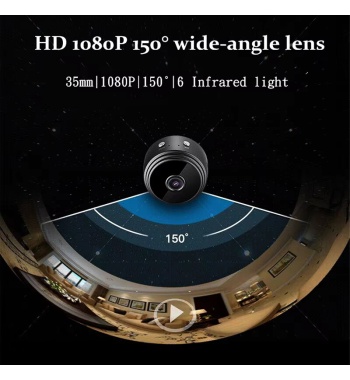 Wistino A9 IP Mini Wifi Wide Angle Surveillance Camera  with Night Vision and Remote Monitor