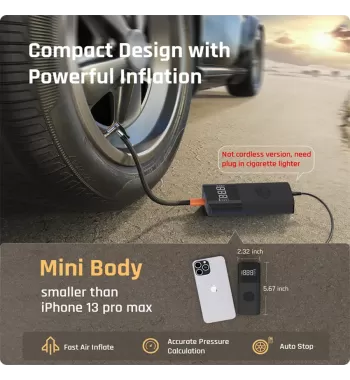 Nexest Mini Tire Inflator Electric Pump For Car, Motorbike, Bicycle , etc