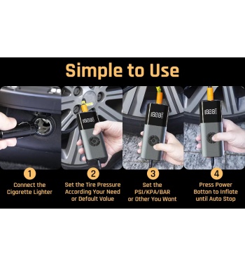 Nexest Mini Tire Inflator Electric Pump For Car, Motorbike, Bicycle , etc