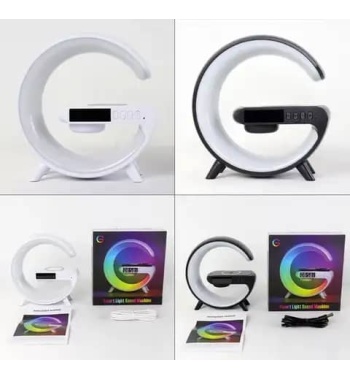 G-Shape Mini Smart Mobile Phone Charger 3-in-1 Wireless Bedside Night Light Digital Alarm Clock Party-Use Home rgb Lamp Speaker