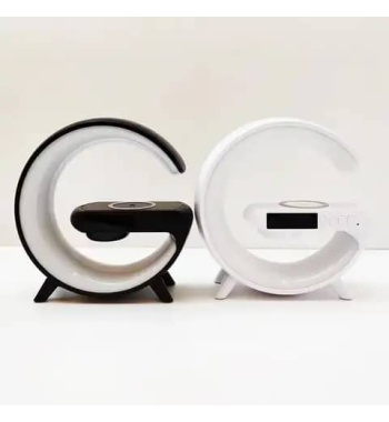 G-Shape Mini Smart Mobile Phone Charger 3-in-1 Wireless Bedside Night Light Digital Alarm Clock Party-Use Home rgb Lamp Speaker
