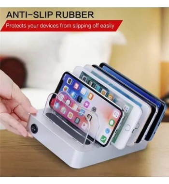Universal smartphone charger station 6 ports intelligent home portable mobile phone desktop multi port usb charging station