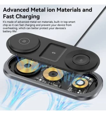 Magnetic Foldable 3 in 1 Wireless Charger Charging Station for iPhone 15/14/Pro Max, Apple Watch 9/8/7, AirPods, Samsung etc
