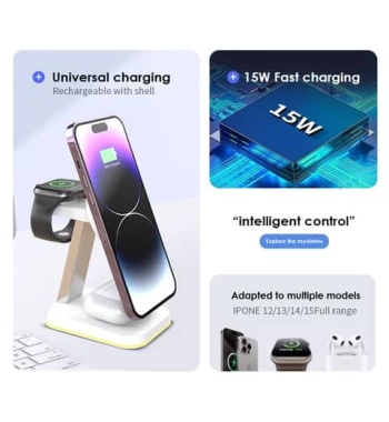 3 in 1 wireless charger other consumer electronics wireless wholesale electronic wireless charger for watch airpods and phones