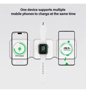 2024 Latest Design 3 in 1 Foldable Magnetic Wireless Charger Stand for iPhone 15/14/13/12 Airpods Apple Watch