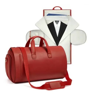 Wholesale Pu Leather Multi-functional Travel Storage Bag Foldable Garment Suit Handbag For Men Women