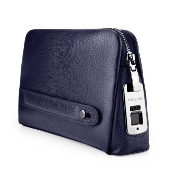 Fingerprint clutch hand bag smart fashion purse wallet bags anti theft genuine leather women handbags