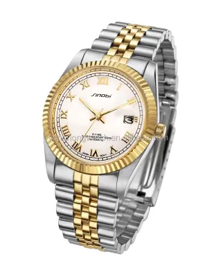 SHENGKE S9862G: Men's Luxury Stainless Steel Watch with Japan Quartz Movement